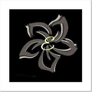 The letter E on a tribal plumeria Posters and Art